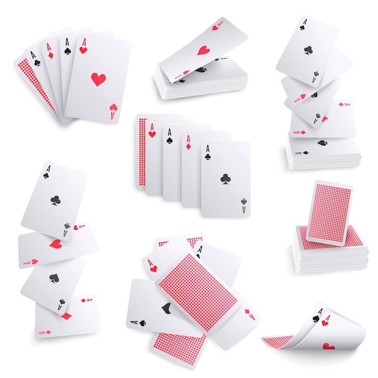 Gratis Vector speelkaarten realistische sets