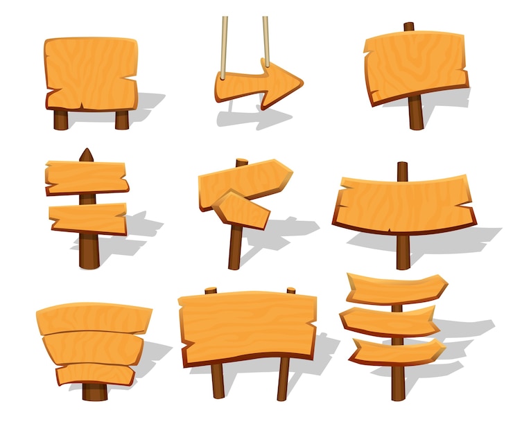 Gratis Vector spel lege houten borden set