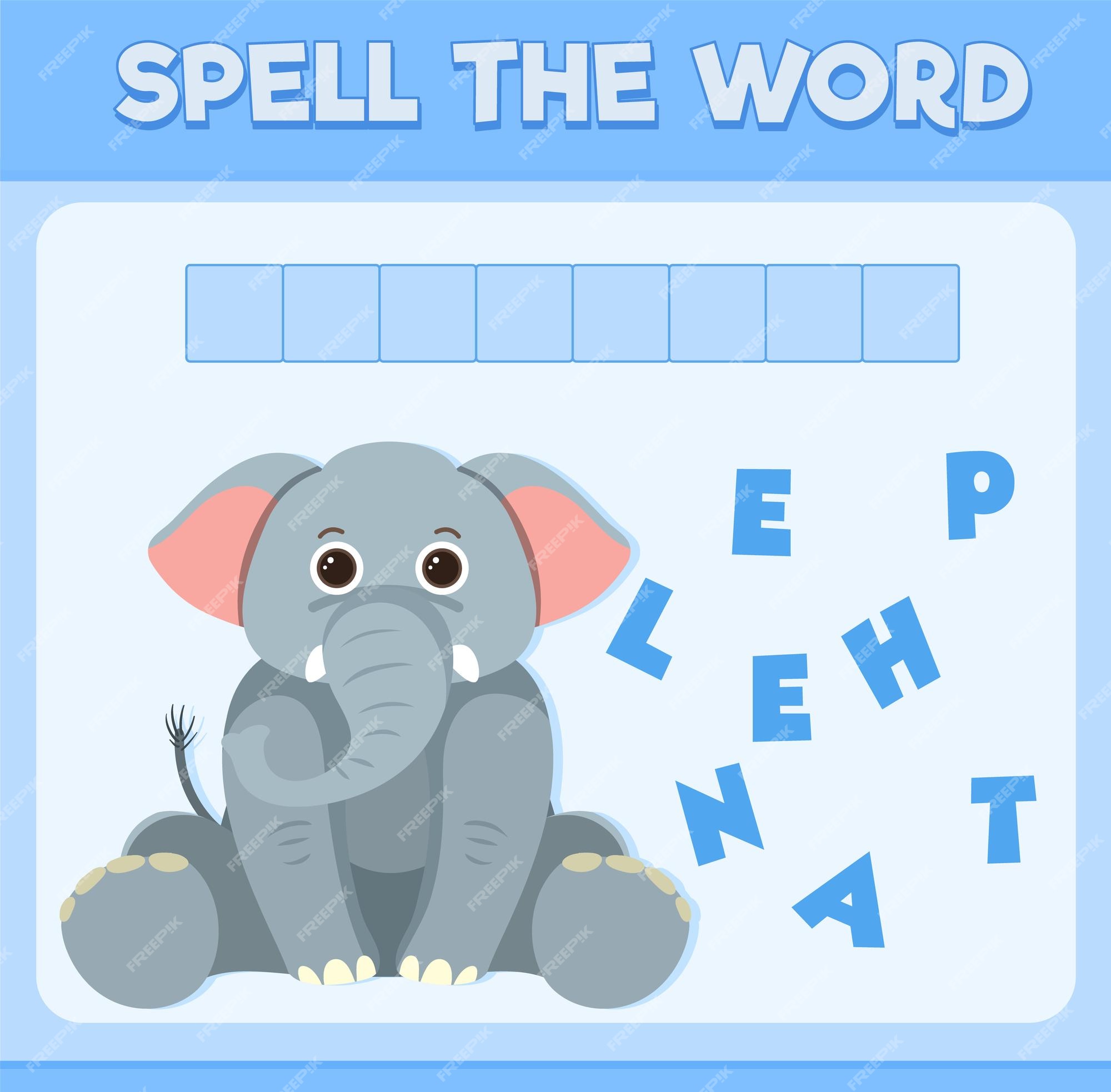 Torrent Elektronisch Voorman Spel woordspel met woord olifant | Gratis Vector