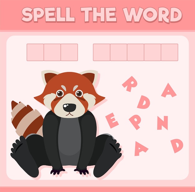 Spel woordspel met woord rode panda