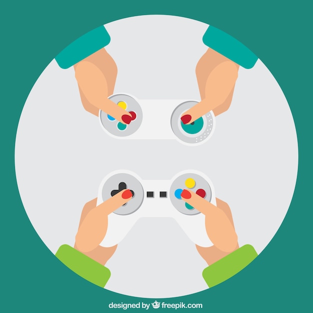 Gratis vector spelers die game controllers