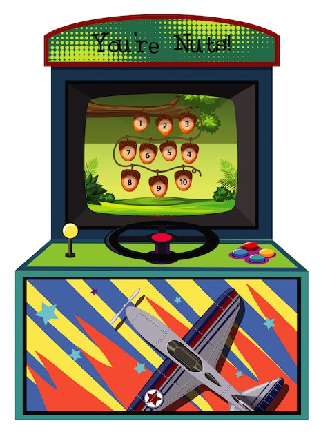 Gratis vector spelmachine om aantal op wit te tellen