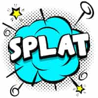 Gratis vector splat comic heldere sjabloon met tekstballonnen op kleurrijke frames