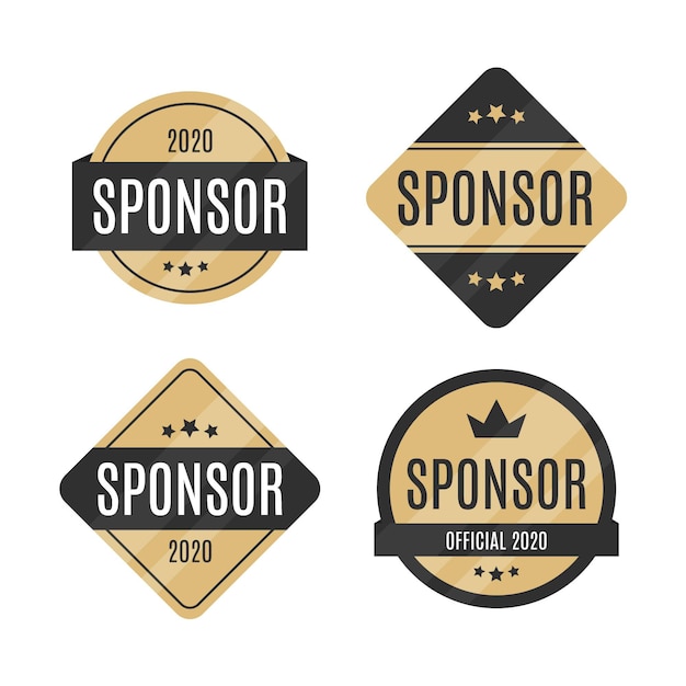 Gratis vector sponsor label collectie