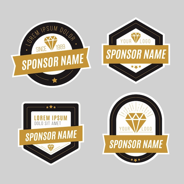 Gratis vector sponsor stickers collectie