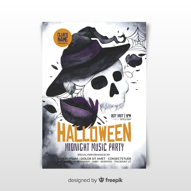 Spooky aquarel halloween-feest poster