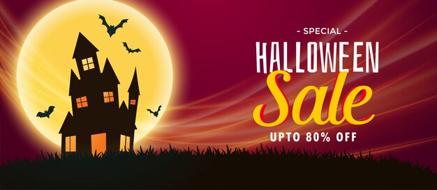 Spooky halloween verkoop banner