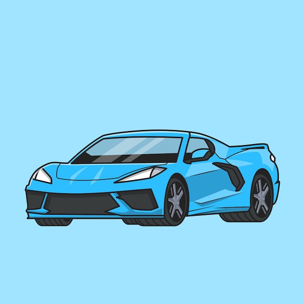 Gratis vector sport auto cartoon vector pictogram illustratie voertuig transport pictogram geïsoleerde platte vector