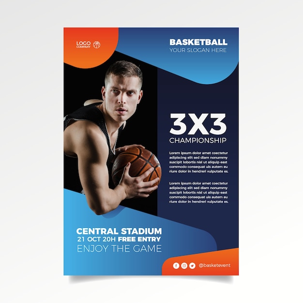 Sport brochure sjabloon concept