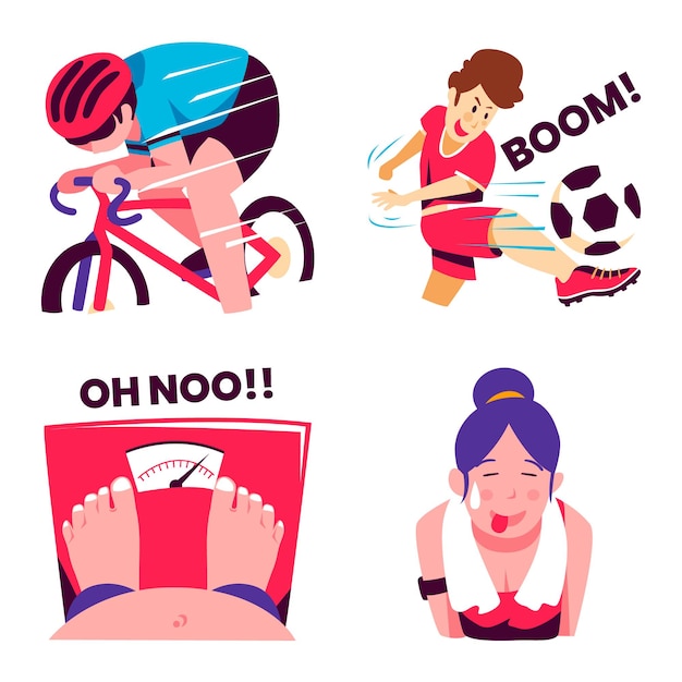 Sport en oefeningen stickers collectie