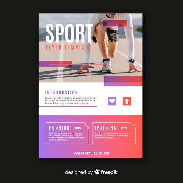 Sport folder met fotosjabloon