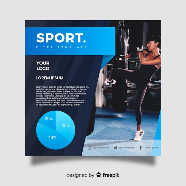 Sport folder met fotosjabloon