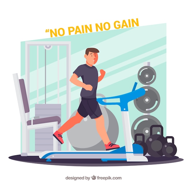 Gratis vector sport gym achtergrond met mensen training