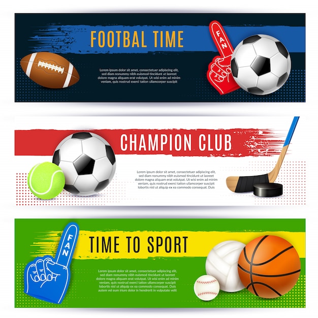 Gratis vector sport horizontale banners collectie