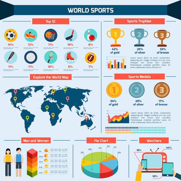 Sport infographics set