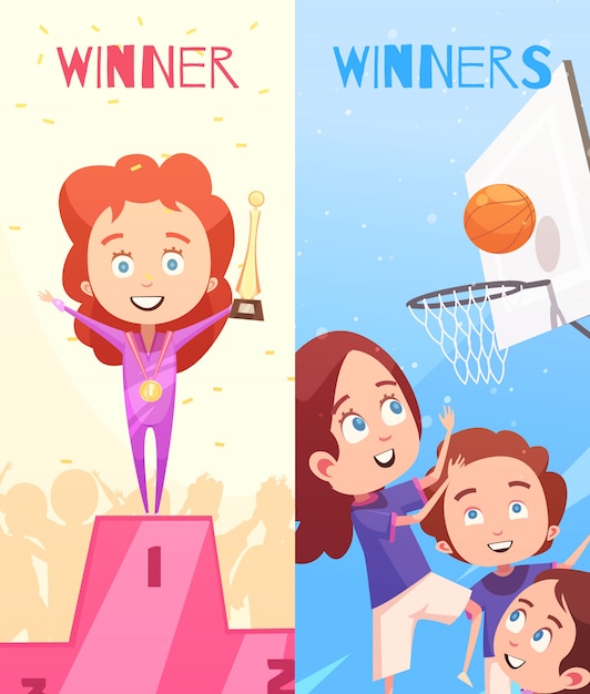 Sport kinderen verticale banners