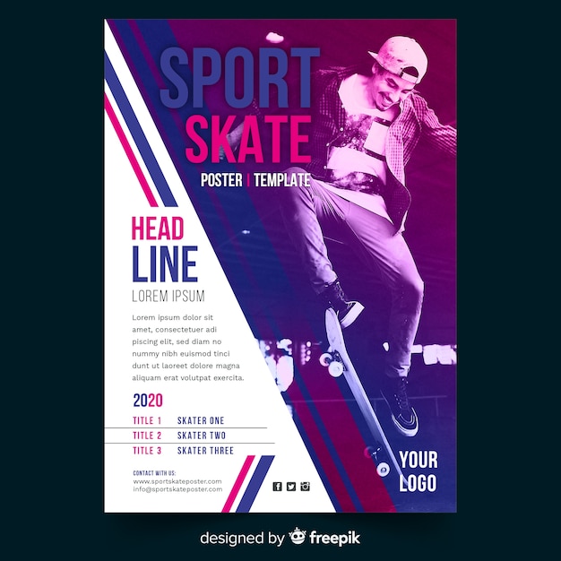 Sport poster sjabloon met chiaroscuro foto