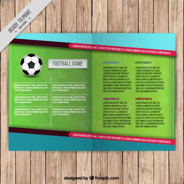 Gratis vector sport tijdschrift rapport over voetbal