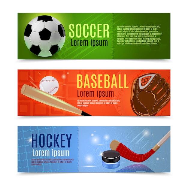 Gratis vector sportbannerset