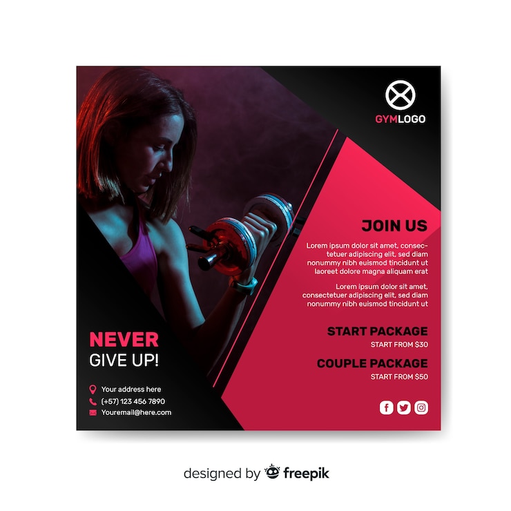 Gratis Vector sportflyer met foto