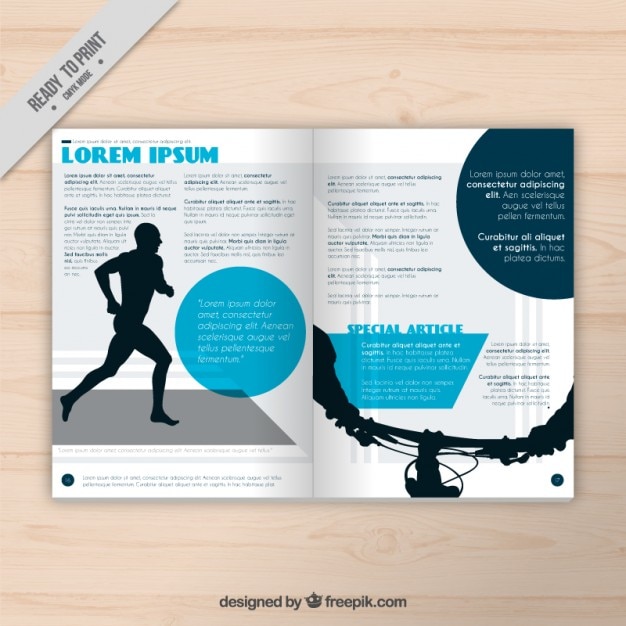 Sportieve tijdschrift met runner