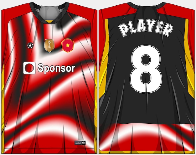 Sportshirt ontwerp klaar om te bedrukken - voetbalshirt voor sublimatie