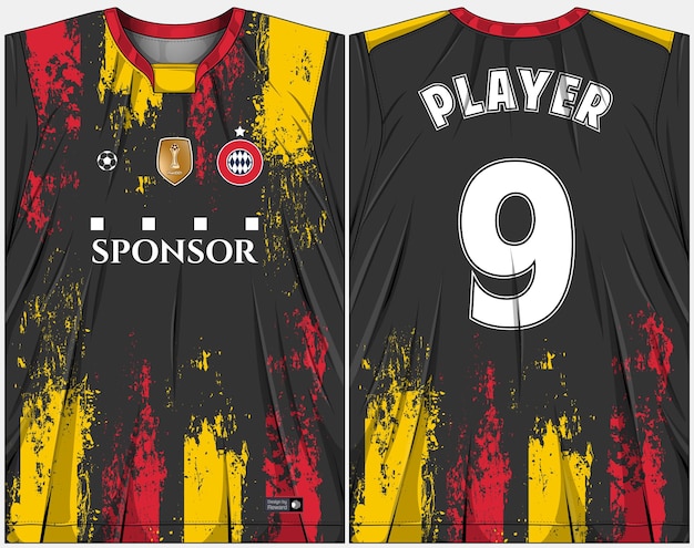 Gratis vector sportshirt ontwerp klaar om te bedrukken - voetbalshirt voor sublimatie