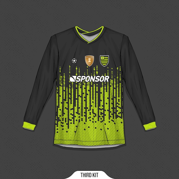 Gratis vector sportshirt ontwerp klaar om te bedrukken voetbalshirt voor sublimatie