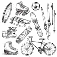 Gratis vector sportuitrusting set