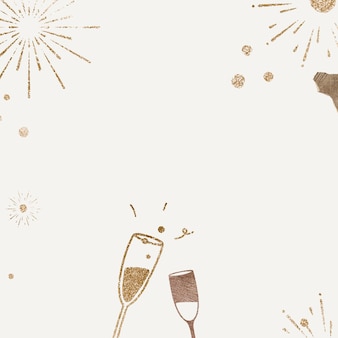 Sprankelende champagne achtergrond vector nieuwjaarsviering