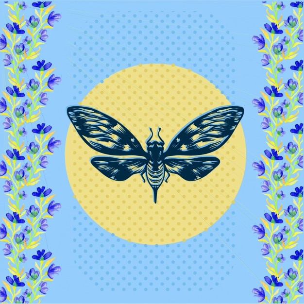 Spring achtergrond met een hommel