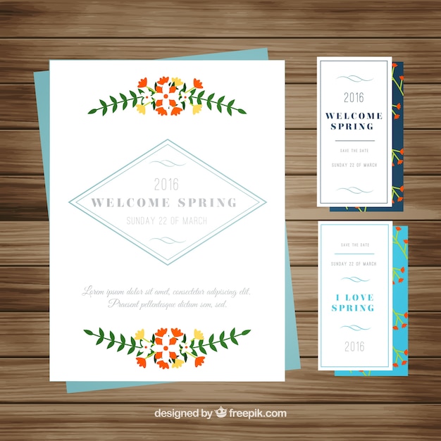 Gratis vector spring cards collection