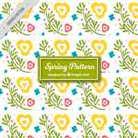 Gratis vector spring patroon met abstracte bloemen