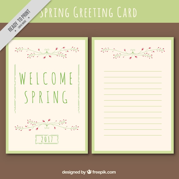 Gratis vector spring wenskaart