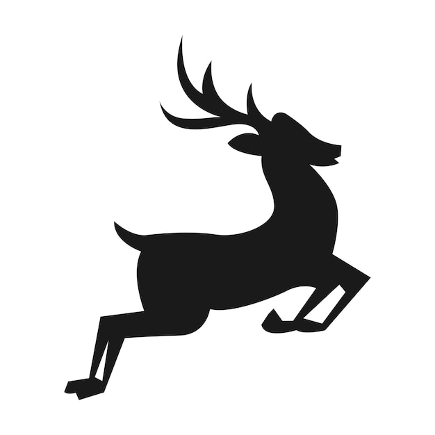 Gratis vector springende herten pictogram logo ontwerp