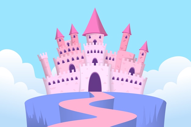 Gratis vector sprookje kasteel illustratie