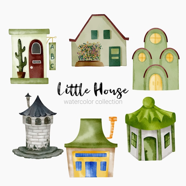 Gratis vector sprookjeshuizen fantasie boshut imagination village