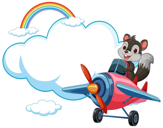 Gratis vector squirrel pilot avontuur in de lucht