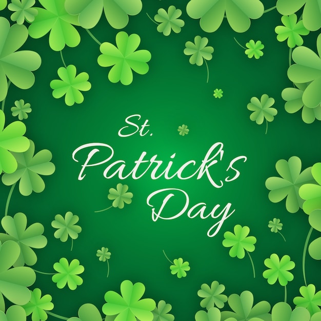 Gratis vector st. patrick belettering met klavers