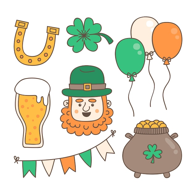 Gratis vector st patrick dag element collectie