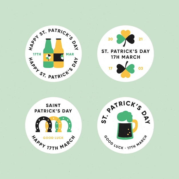 Gratis vector st. patrick daglabelcollectie