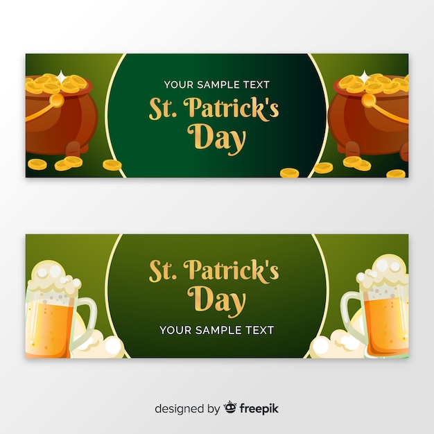 Gratis vector st. patrick's dag banner