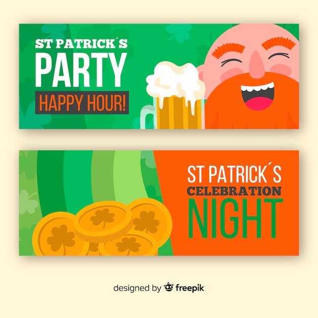 Gratis vector st. patrick's dag banner