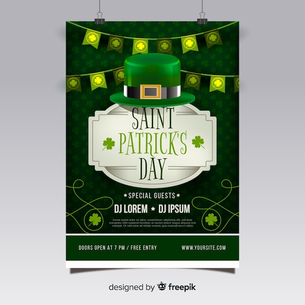 Gratis vector st. patrick's dag flyer teplate