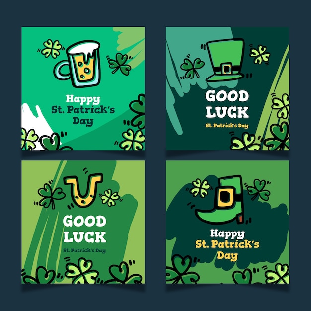 St. patrick's dag instagram post set