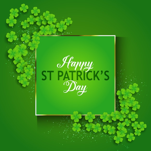 Gratis vector st patrick's day achtergrond met klaver