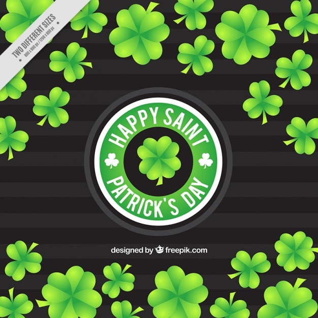 Gratis vector st. patrick's day achtergrond met klavers