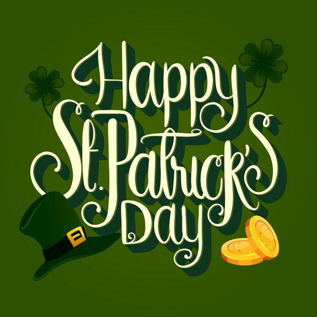 St. Patrick's Day belettering met gouden munten