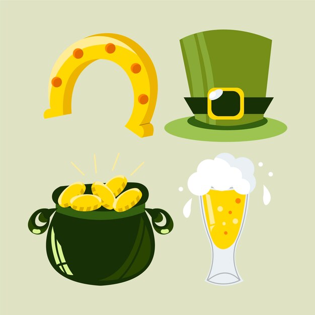 St. patrick's day collectie met munten en bier