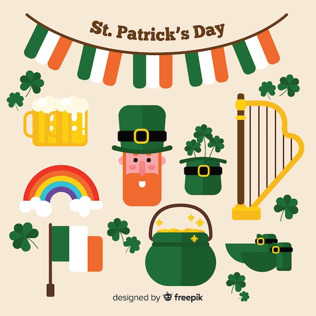 Gratis vector st. patrick's day element collectie